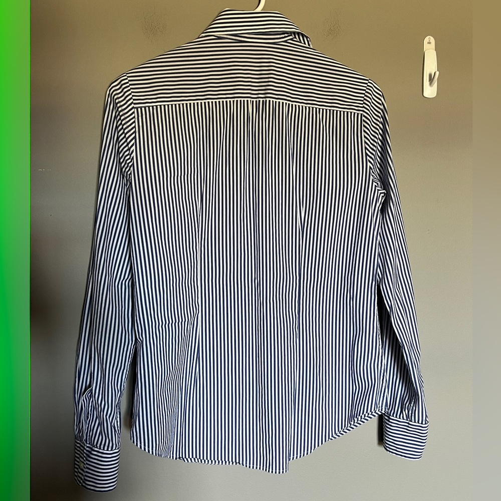 Blue and White Striped Button-Up Shirt Size XS - Picture 4 of 9